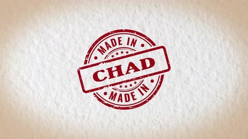 Made In Chad Stamp Style Word