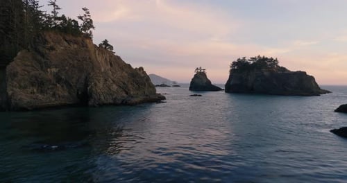 Breathtaking Sunset over Oregon's Scenic Samuel H Boardman Coastline