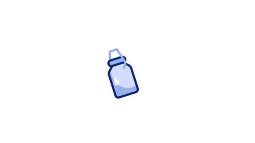 Animated Flat Design Milk Bottle Icon Revealing Liquid Drop