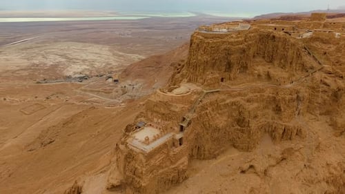 Vue aérienne des ruines de Massada en Israël