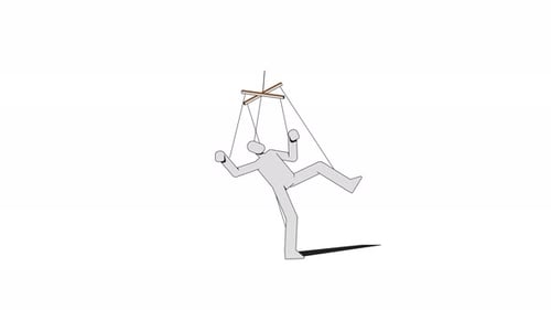 Marionette Man Animation Symbolizing Control