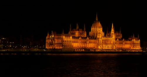 Hungary Parliament Building Against River