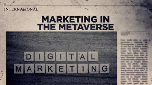 Retro Newspaper Digital Marketing Text Reveal with Glitch Effect