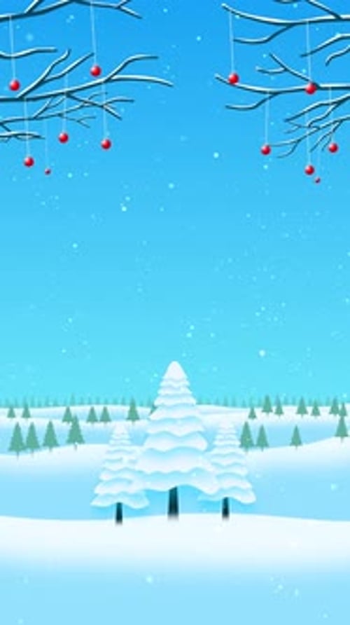Winter mit senkrechten Weihnachtsbäumen