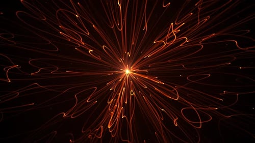 Abstract Glowing Particle Burst Loop Background