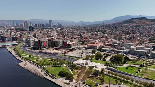 Izmir City And Konak Square Aerial View