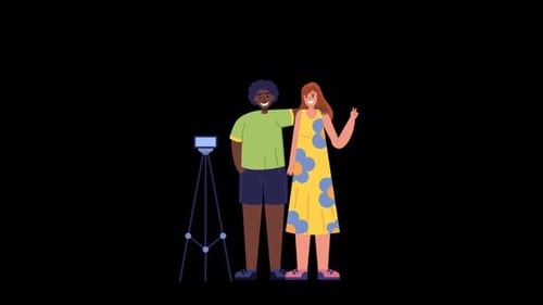 Travelers Taking Photos With Smartphone Alpha Channel 4K