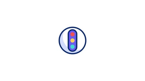 Modern Geometric Animated Traffic Light Icon Loop