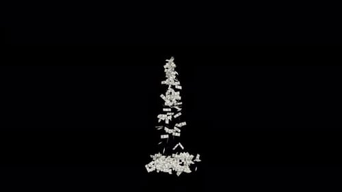 Money Falling Down Alpha Channel Animation