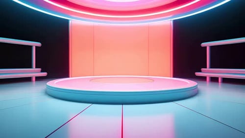 Modern Neon Glowing Virtual Stage Background
