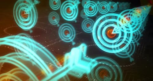 Target business strategy symbols loop cyber concept