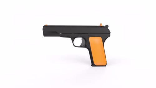Drehbare Schlaufe für 3D-Objekte mit Handfeuerwaffe