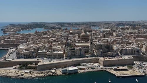 Aerial View of Historic Valletta, Malta