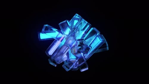 Glowing Futuristic Abstract Crystal Plexus Rotation