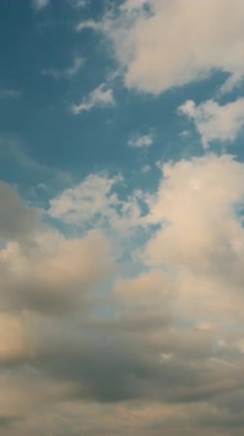 Quality Vertical Time Lapse of a Clouds and Blue Sky Before Sunset No Birds Na Flicker