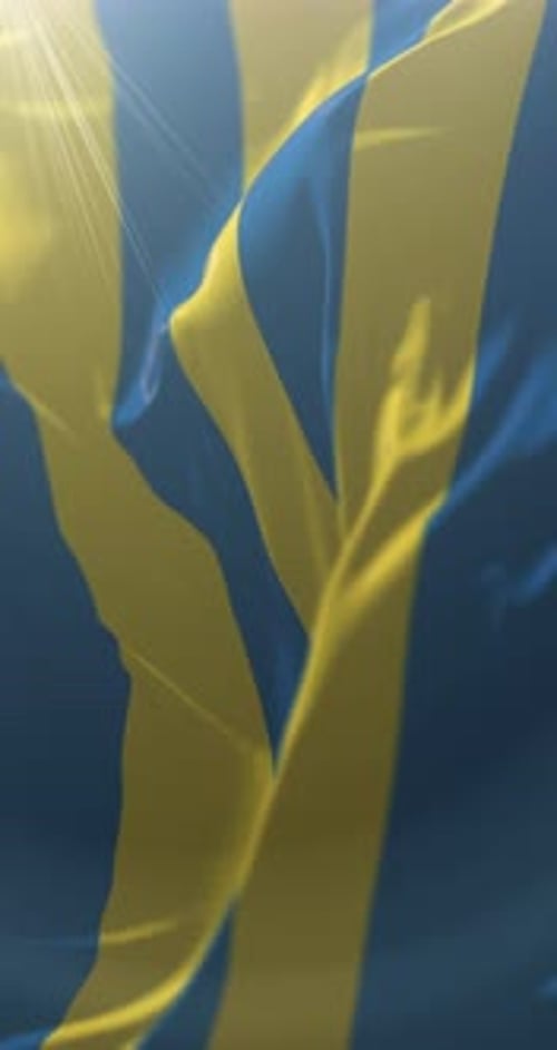 Blue and Yellow Waving Fabric Vertical Background