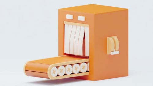 Modern 3D Package Checking Machine Animation