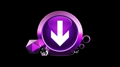 Animated Futuristic 3D Purple Download Icon