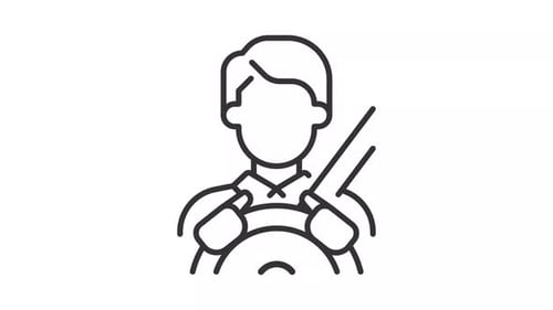 Animação da linha do motorista do veículo