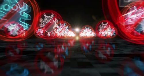 Antivirus cyber security virus detect symbols loop cyber concept