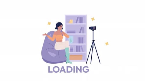 Host Loader de podcasts de vídeo animado