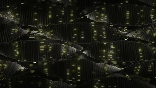 Digital structure of genetic code. Computer generated abstract motion background. 3D seamless loop