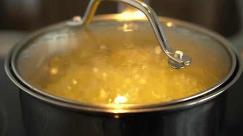 A Boiling Pot of Potatoes Closeup
