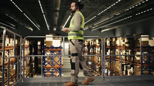 Male Staff Member Working As a Call Center Operator Within Distribution Hub