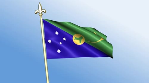 Christmas Island Flag Waving in Realistic 3D Animation