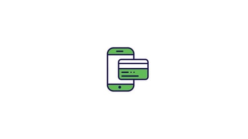 Smartphone and Credit Card Mobile Payment Flat Design Icon