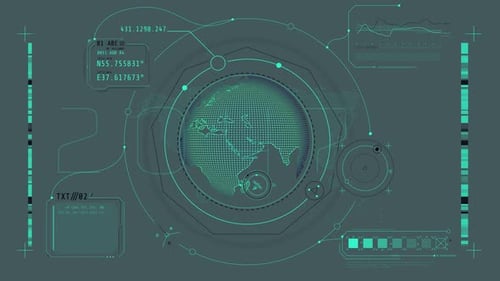 Abstract HUD Infographics with Planet Earth Observation Data