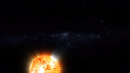 Abstract Fiery Sun or Star Expanding in Space Animation