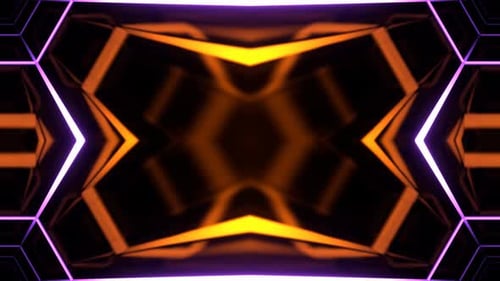Purple And Orange Neon Glowing Abstract Pattern Changes Background Vj Loop In 4K