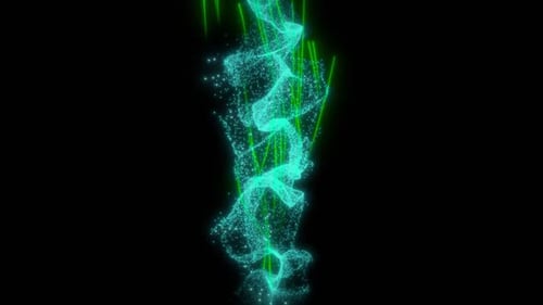 Abstract Glowing Particle Stream with Flowing Neon Lines