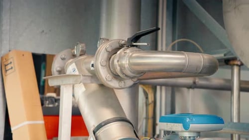 Nanometers and valve in a water treatment factory, France