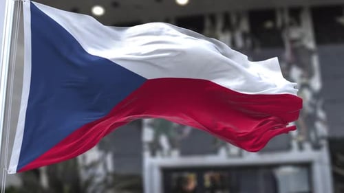 Realistic Czech Republic Flag Waving Animation
