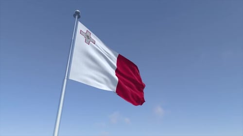 Malta Flag Waving Animation Cinematic 4K Motion Background