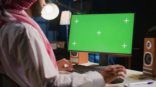Employee Sends Emails on Mockup Computer