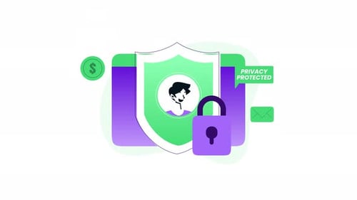 Digital Privacy and Data Security Animated Illustration