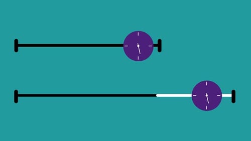 Flat Design Animated Progress Bar with Clock Gauge