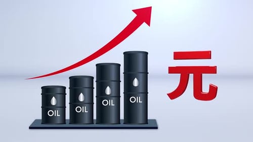 Oil Prices Growing Up With Renminbi Symbol V2