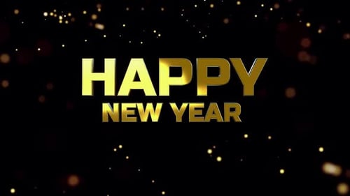 Golden Happy New Year 3D Title Animation