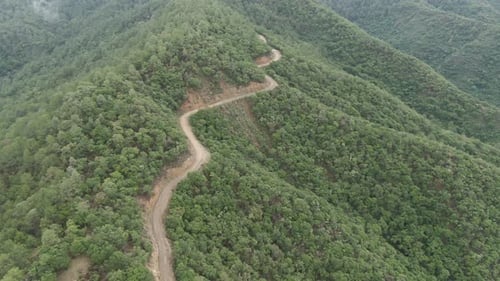 Mountains Roads Oaxaca, Aerial View Drone, Mexico