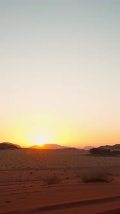 Vertical Time Lapse of Sunset in Wadi Rum Desert