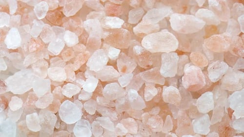 Closeup view of Himalayan salt crystals. Natural rock salt