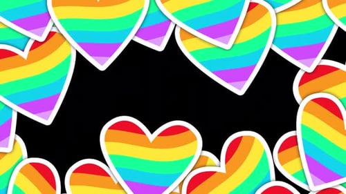 Animated Rainbow Hearts Border for Pride and Celebration