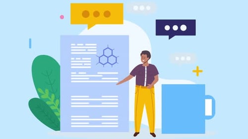 Cartoon Character Man Working In Office Checking Messages 4K