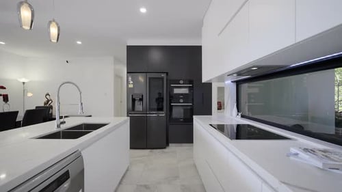 Modern Kitchen Interior Design with White Cabinets