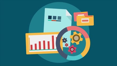 Flat Design Business Data Animation