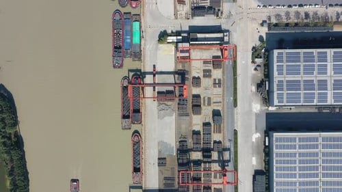 Solar power station on factory rooftop